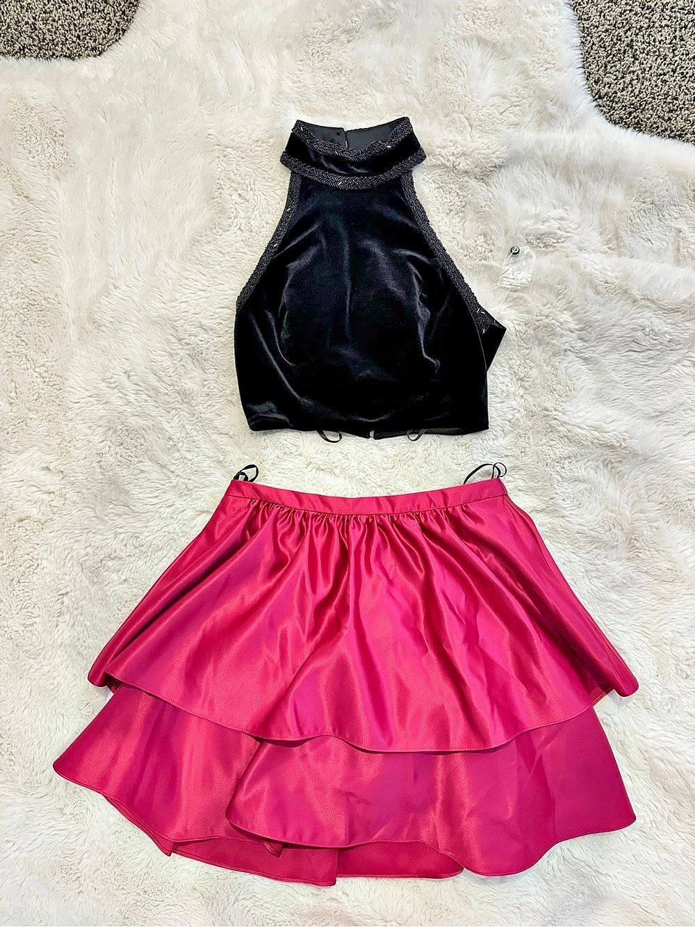 B.DARLIN Pink & Black 2 Piece dress